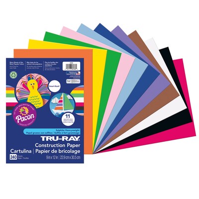 Tru-Ray Construction Paper, Black, 24 x 36, 50 Sheets