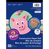 Pacon® Construction Paper Pad, 9x12, Assorted, 200 ct (PAC6590)