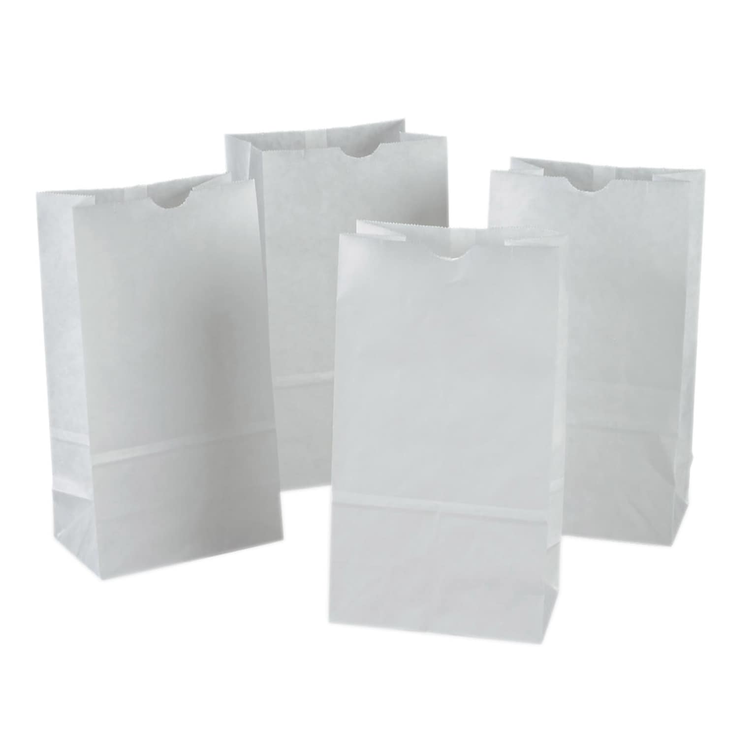 Rainbow® PAC72005 White Kraft Bags, 50 Bags