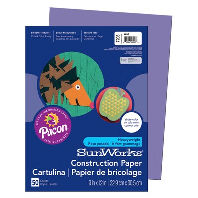 SunWorks® Construction Paper, 9x12, Violet, 50 Sheets