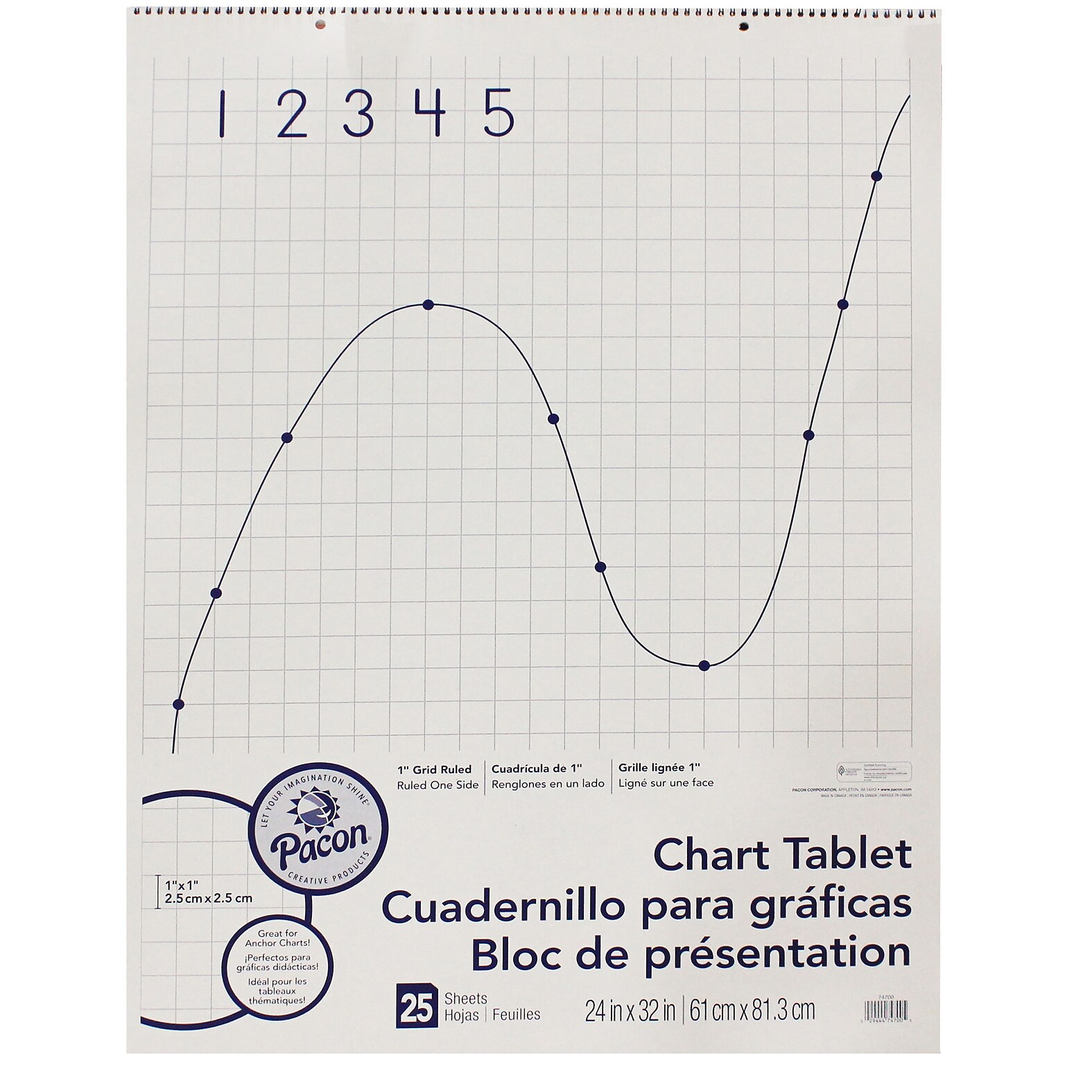 Pacon® Grid Rule Chart Tablet (PAC74700)