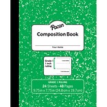 Pacon® Composition Notebook, 9.75 x 7.5, Manuscript Ruled, 24 Sheets, Green Marble, Each (PACMMK37