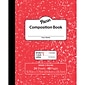 Pacon 1-Subject Composition Notebooks, 7.5" x 9.75", Manuscript Ruled, 24 Sheets, Red Marble, Each (PACMMK37139)