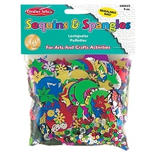 Charles Leonard Glittering Sequins & Spangles Craft Kit, Assorted, 4 oz. Bag