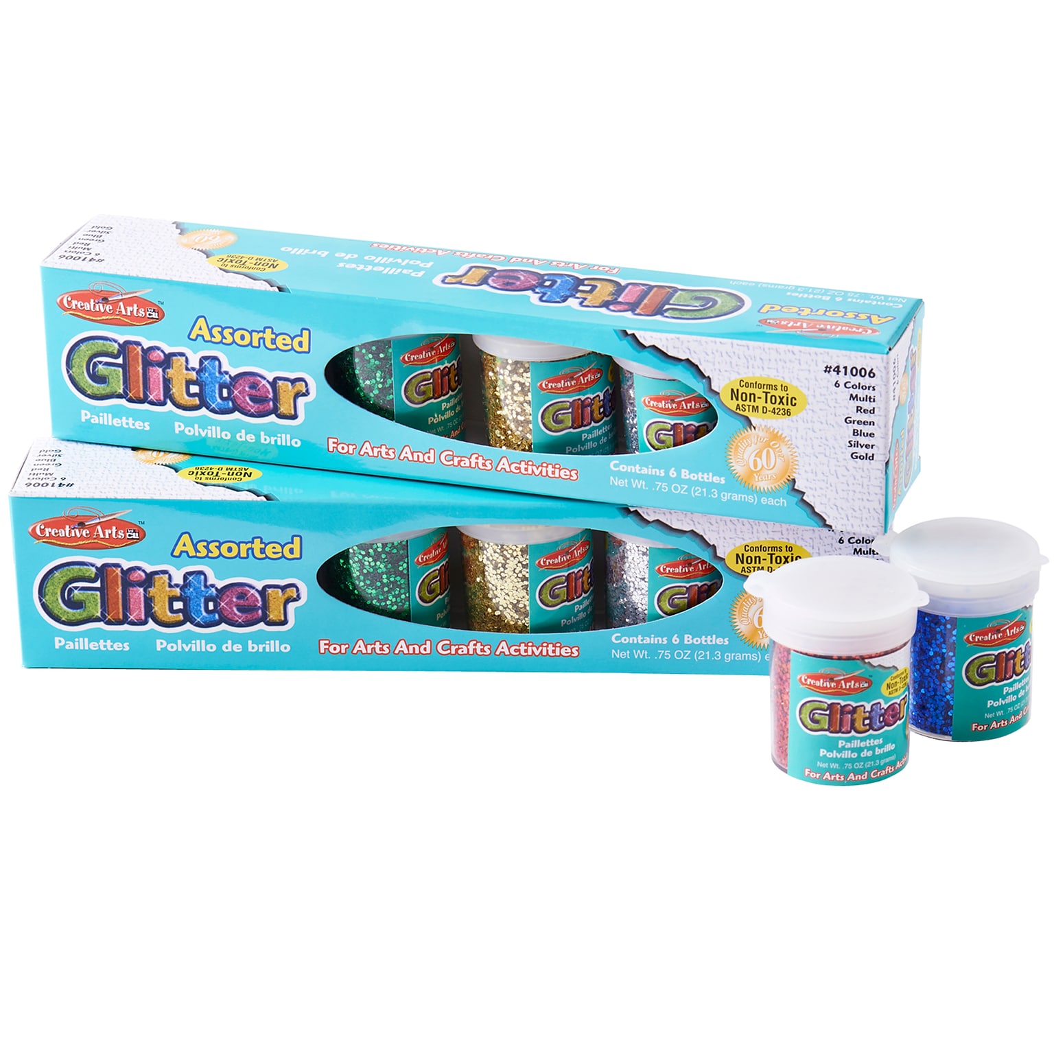 Charles Leonard Assorted Glitter Set, 12/Pack (CHL41012)