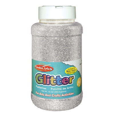 Charles Leonard Silver Glitter Ages 3+, 3 Count of 16 Oz Bottle (CHL41145)