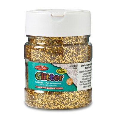 Creative Arts CHL41470 Glitter 4oz Jar Gold, bundle of 6