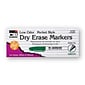 Charles Leonard Pocket Style Slim Dry Erase Markers, Bullet Tip, Green, 12/Pack (CHL47325)