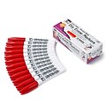Charles Leonard Pocket Style Slim Dry Erase Markers, Bullet Tip, Red, 12/Pack (CHL47330)
