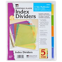 Charles Leonard Dividers Plastic, Multicolor, 8 1/2 x 11, 12 Count of 5 Dividers Per Order (CHL4850