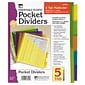 Charles Leonard Dividers Plastic, Multicolor, 8 1/2 x 11" One Pocket, 6 Count of  5 Dividers Per Order (CHL48505ST)