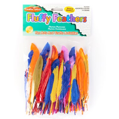 Charles Leonard Creative Arts™ Duck Quill Feathers, Assorted Colors, 3 - 5