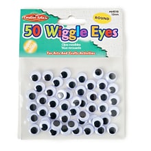 Charles Leonard Creative Arts™ Round Wiggle Eyes, Black, 10mm, 50/Pack