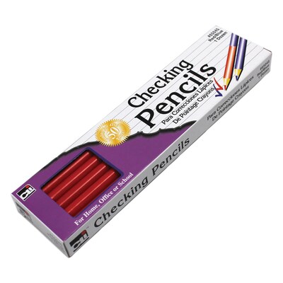 Charles Leonard Checking Wooden Pencil, No. 2 Medium Lead, 12/Pack, 6 Pack/Bundle