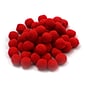 Charles Leonard Creative Arts™ Pom-Poms Furry Balls, Red, 1", 12/Pack