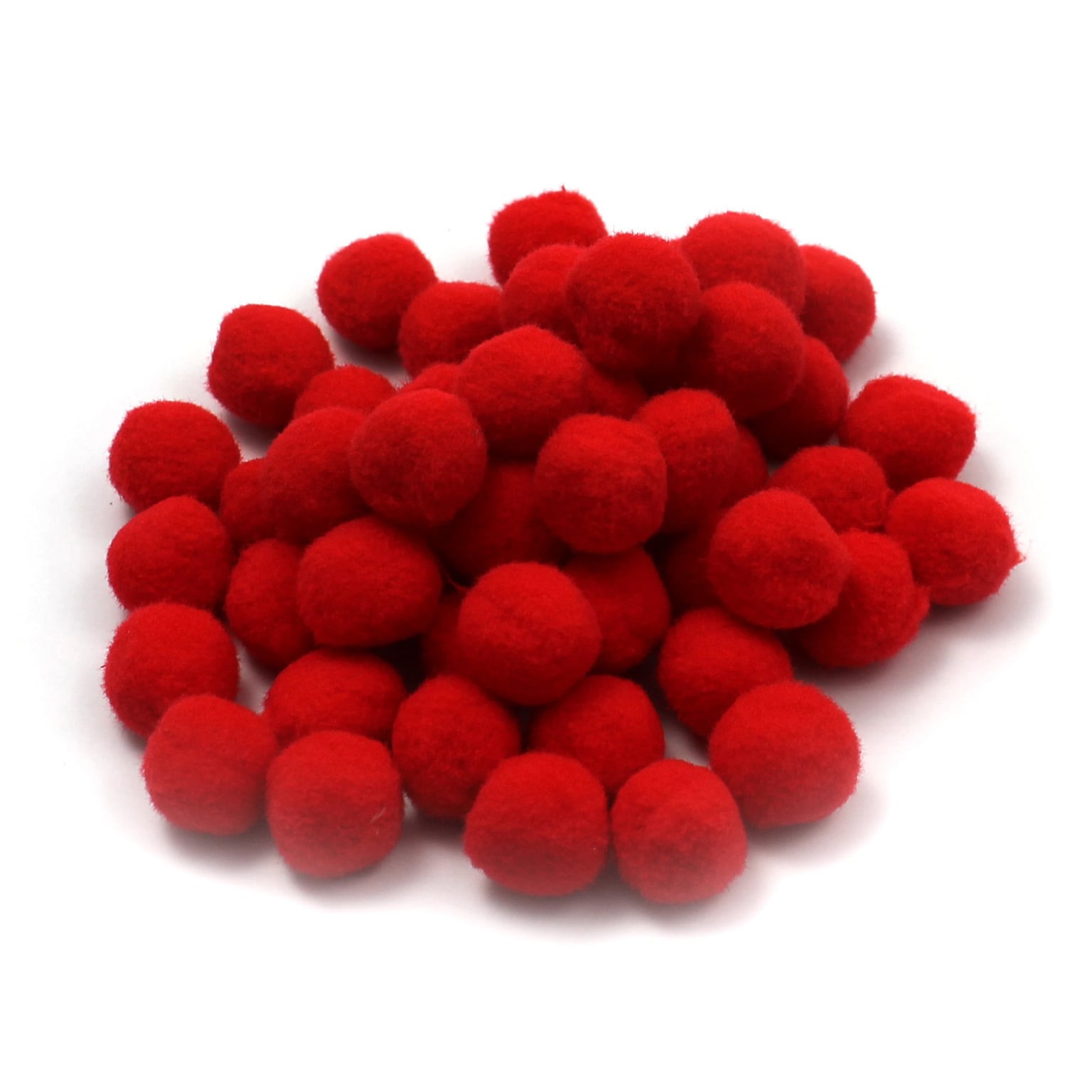 Charles Leonard Creative Arts™ Pom-Poms Furry Balls, Red, 1, 12/Pack
