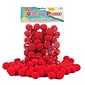 Charles Leonard Creative Arts™ Pom-Poms Furry Balls, Red, 1", 12/Pack