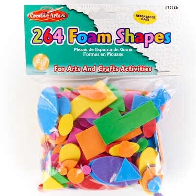 Charles Leonard Creative Arts™ Foam Shapes, Assorted Colors/Sizes, 264/Pack