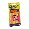 Charles Leonard Page Markers w/ Note Flags, 500 Count, 6 Packs Per Order, Assorted Colors (CHL76780ST)