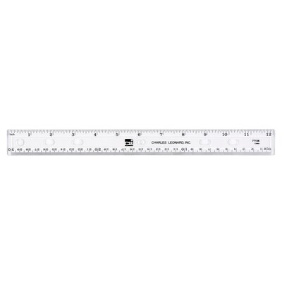 CLI 12 Plastic Ruler, 12 Length, Metric Measuring System, Plastic, 36/Box, Clear