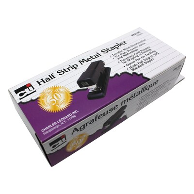 Charles Leonard Half Strip Stapler, Black