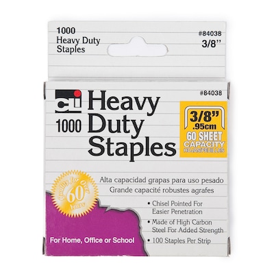 Charles Leonard Heavy Duty Staples, 3/8, 1000/box (CHL84038)