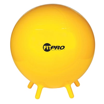 Champion Sports FitPro Ball with Stability Legs Rubber 65cm Balance Ball, Yellow (CHSBL65)