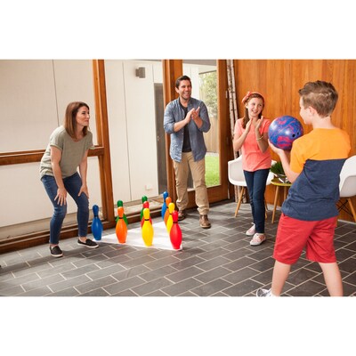 Champion Sports Plastic Bowling Pin Set. Assorted Colors, Set of 10, (CHSBP10CLR)