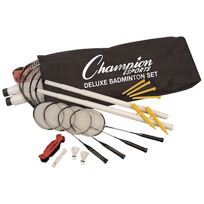 Champion Sports Plastic/Nylon/Steel Deluxe Badminton Set, Multicolor, Each (CHSDBSET)
