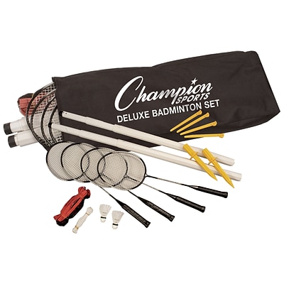 Champion Sports Plastic/Nylon/Steel Deluxe Badminton Set, Multicolor, Each (CHSDBSET)