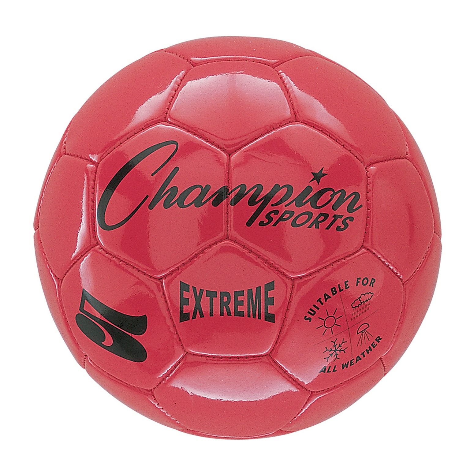 Champion Sports Extreme Soccer Ball, Size 5, Red (CHSEX5RD)