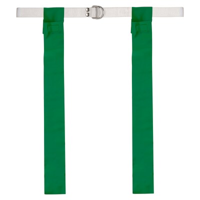 Champion Sports Flag Football Set Nylon Belt. Green and White, Set of 12 (CHSFFB1GN)