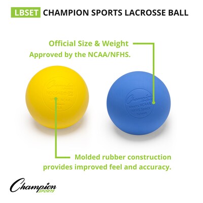 Champion Sports Lacrosse Ball Set, Set of 6 Balls (CHSLBSET)