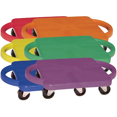 Champion Sports Plastic Standard Scooter Set with Handles, Assorted, 6/Set (CHSPGHSET)