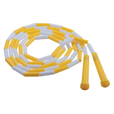 Get Ready Kids Champion Sports Segmented Jump Rope, 8 ft., Plastic, Yellow/White (CHSPR8)