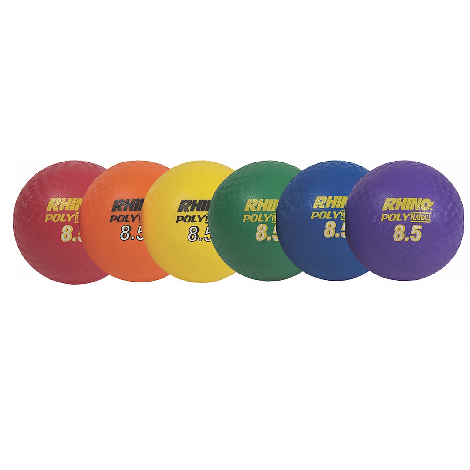 Champion Sports Rhino Poly 8.5 Playground Balls Set, Assorted Colors, 6/Set (CHSPX85SET)