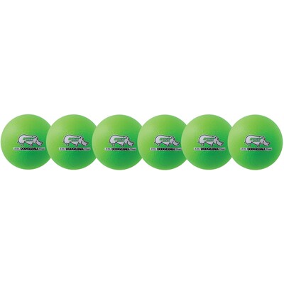 Champion Sports 6 Rhino Skin Foam Dodgeball Set. Neon Green, Set of 6 (CHSRXD6NGSET)