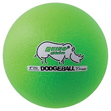 Champion Sports 6 Rhino Skin Foam Dodgeball Set. Neon Green, Set of 6 (CHSRXD6NGSET)