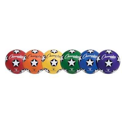 Champion Sports Rubber Cover Size 5 Soccer Ball Set of 6 Balls (CHSSRB5SET)