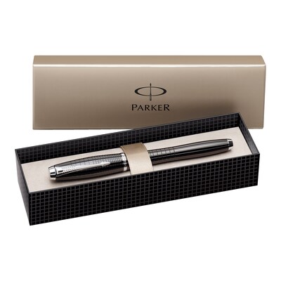 Parker Urban Rollerball Pen, Metal Chiseled, Black, Medium Point, Gift Box