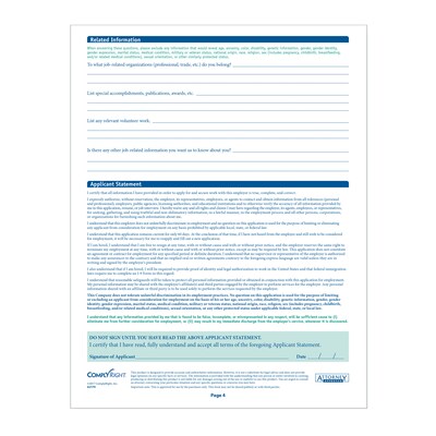 ComplyRight™ Georgia Job Application, Pack of 50 (A2179GA)