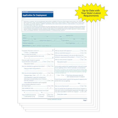 ComplyRight™ Georgia Job Application, Pack of 50 (A2179GA)