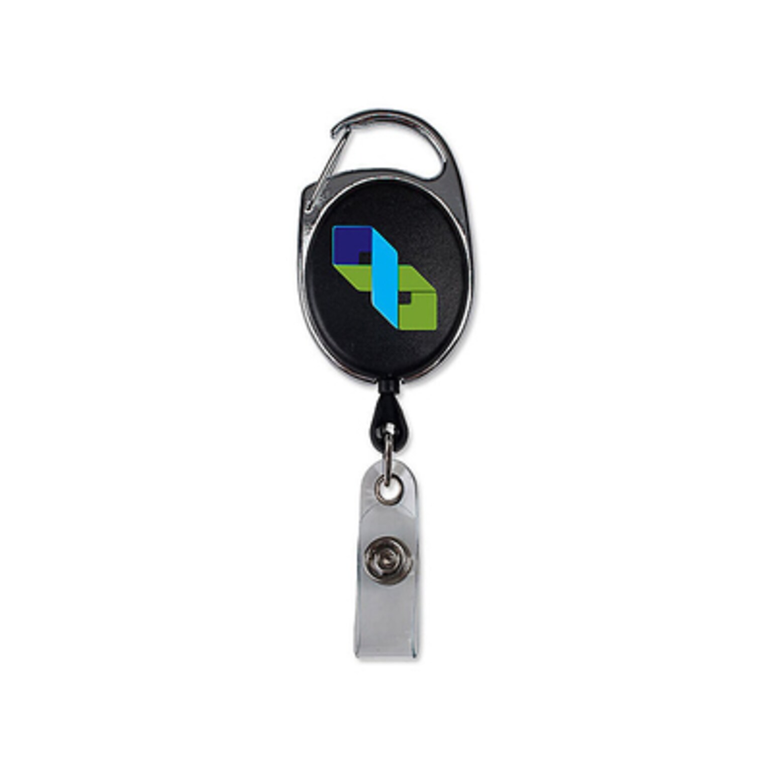 Custom Black Badge Reel With Carabiner