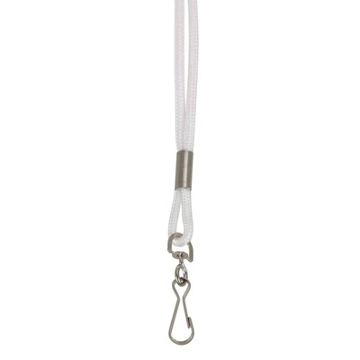 Baumgartens® Standard Lanyard, White, 36/Bundle (BAUM68901)