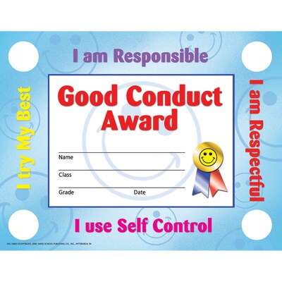Hayes Good Conduct Certificates & Reward Seals, 30 Certificates, 160 Seals (H-VA803)