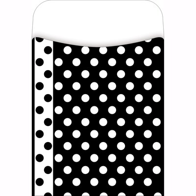 Pick-A-Pocket™ Library Pockets, Black & White Dots