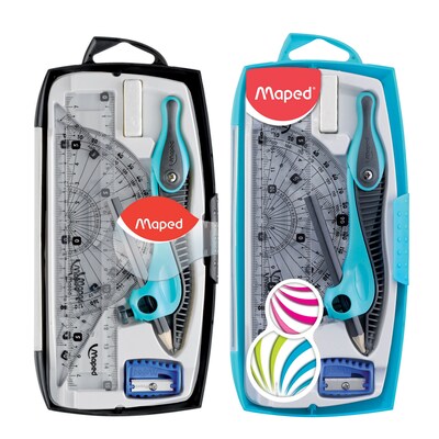 Maped Kidz 8 Piece Geomerty Set, Assorted Colors, 3/Bundle 8/st total of 24 (MAP519118)