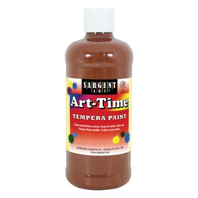 Sargent Art Art-Time Non-Toxic Tempera Paint, 16 oz., Brown (SAR226488)