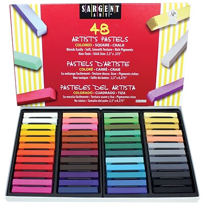 Sargent Art Artist Square Pastels, Assorted Colors, 48 ct. (SAR224148)