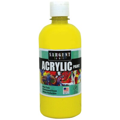 Sargent Art Acrylic Paint, Yellow, 16 oz. Squeeze Bottle (SAR242402)